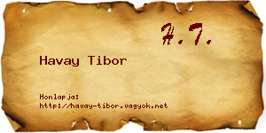 Havay Tibor névjegykártya